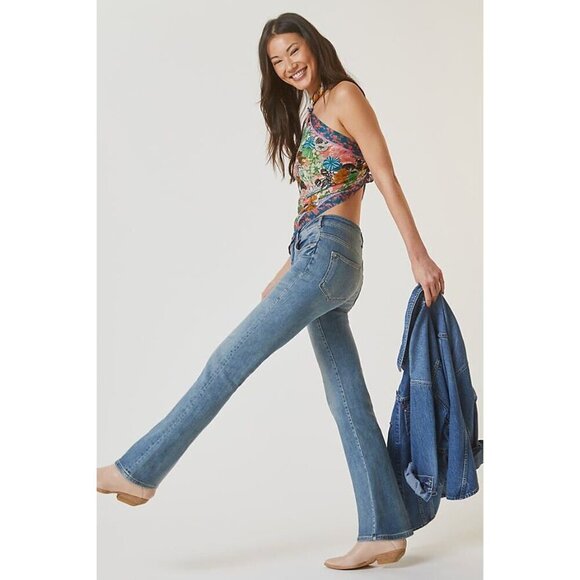 NEW Anthropologie's Pilcro Demilune Boot Jeans Size 31 Darker Wash Cowgirl - Picture 3 of 16